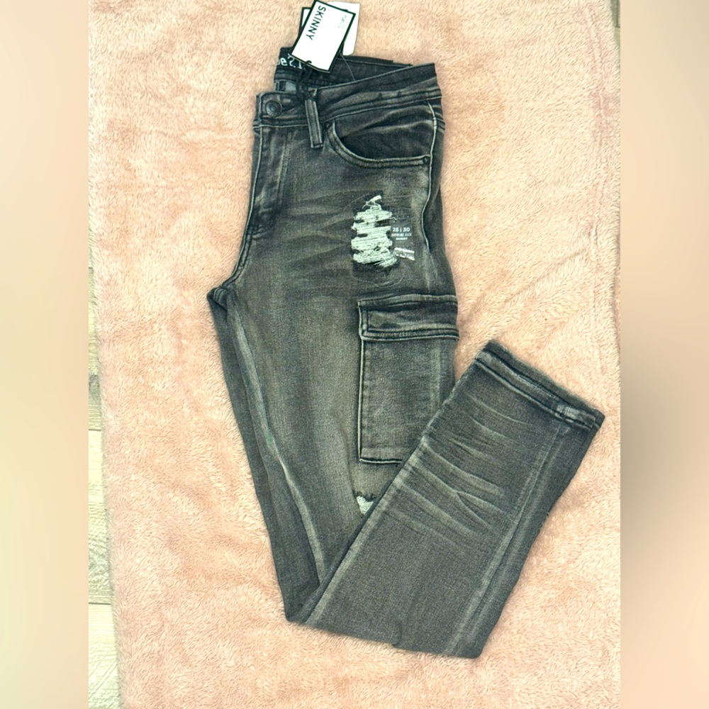 Black Skinny Jeans with Distress
